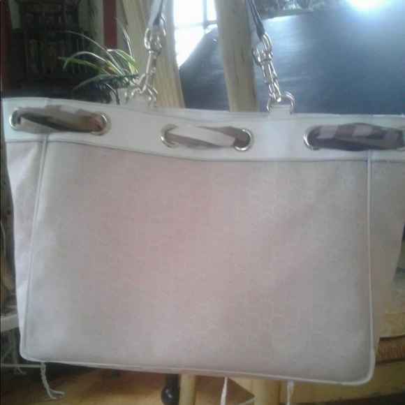 👜 GUCCI Large Monogram Pink Tote Logo Authentic - Picture 4 of 13